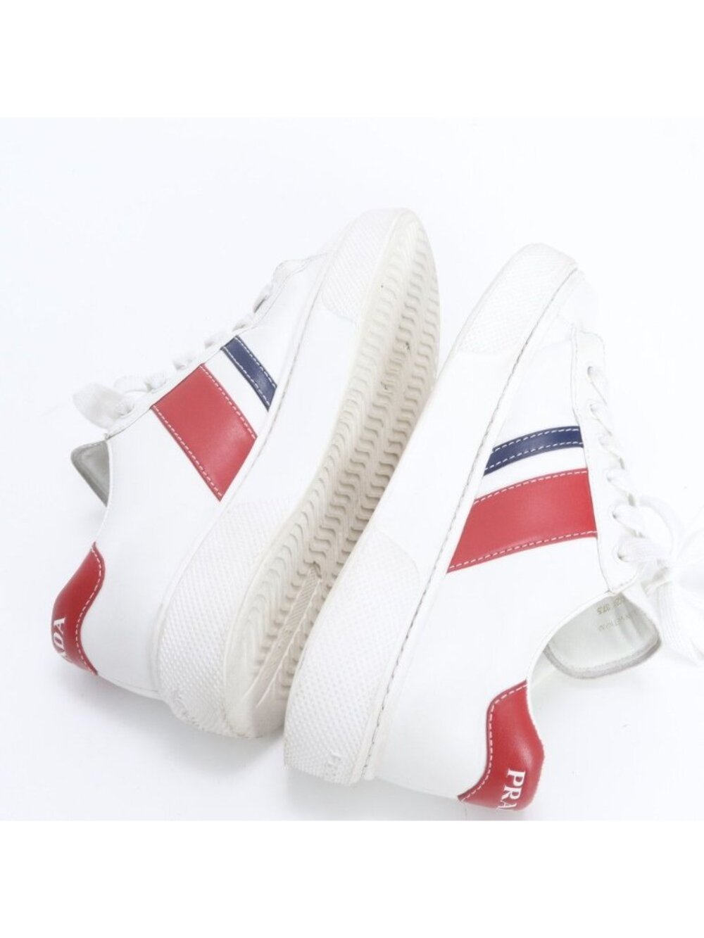 Prada Leather Low Cut Sneakers Lace Up Shoes Flat - Picture 6 of 8